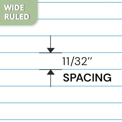 ONAVIA 1 Subject Spiral Notebook Wide Ruled 5 Pack, 140 Pages, Black | 70 Sheets, 7.5 x 10.5 in, 3-Hole Punched, School Notebook, Wide Ruled Paper, Study, Students - color: Black