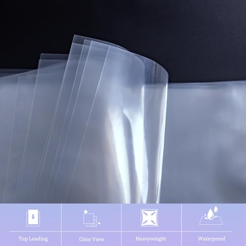 AKONEGE 50 Pack No Holes Sheet Protectors 8.5 x 11 Inch Letter Size Page Protectors for Documents, Prints, Top Loading Heavyweight Clear View Plastic Sleeves for Papers, Artworks, Photos