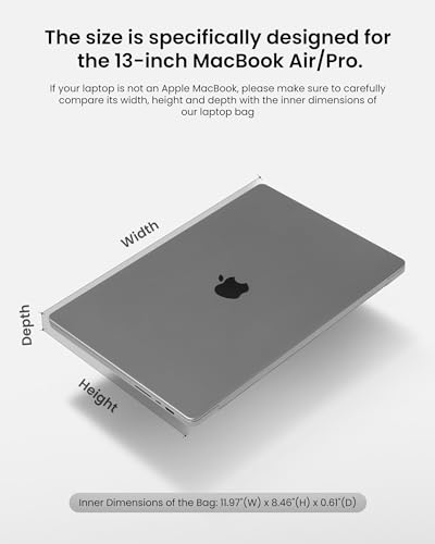tomtoc Protective Laptop Sleeve for 2026 13 Inch MacBook Air M5/A3449, M4/A3240, M3/A3113, M2/A2681, M1/A2337, Fits MacBook Neo A18 Pro, Surface Pro AI PC, Water-Resistant MacBook Case - size: 13 inch for New Macbook Air/Pro