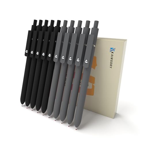 Gel Pens,0.5mm Fine Point Pens Smooth Writing japanese gel pens, High-End Series Black Ink cute gel pens for Journaling Note Taking, Office School Supplies (10 Pcs Black Gray-Black Ink) - style: 10 Pcs Black Ink-Black Gray shaft pen