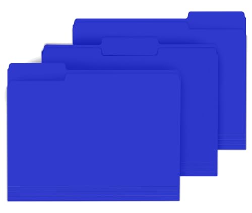 File Folder, PANDRI 120 Pack File Folder, 1/3 Cut Tab, Letter Size, Filing Folder for Office School Business, Royal Blue - color: Royal Blue