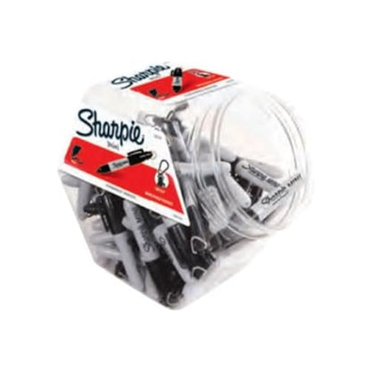 Sharpie Permanent Mini Markers, Fine Point, Black, 72 Count - Pocket Size, Keychain Clip for Badge, Nurse, Golf & Travel Use