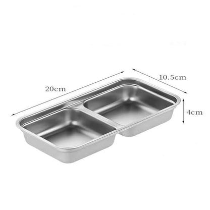 Snack Containers Reusable, Stainless Steel Double Compartment, Dishwasher- Reusable Condiment Containers with Lids 12 PCS - color: 12 PCS