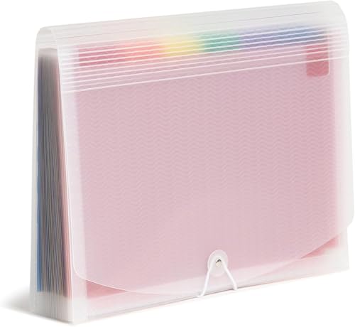 Smead Desktop Poly Expanding File Folder Organizer, Accordion File, Paper Document Storage, 24 Pockets, Flap and Cord Closure, Letter Size (70897) - size: Letter, style: 24 Pocket