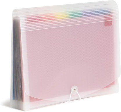 Smead Desktop Poly Expanding File Folder Organizer, Accordion File, Paper Document Storage, 24 Pockets, Flap and Cord Closure, Letter Size (70897) - size: Letter, style: 24 Pocket