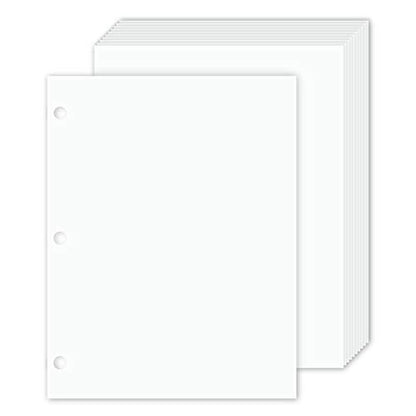 3 Hole Punched White Cardstock – Durable and Thick 80lb (216gsm) Card Stock | 8.5 x 11 Inches | 50 Sheets per Pack