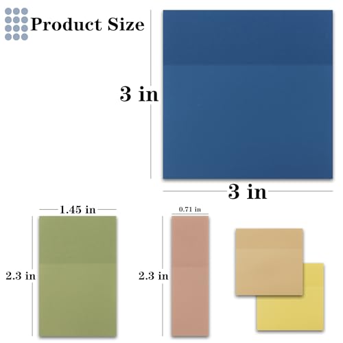 YOUDEFUL Translucent Sticky Notes, Cute Clear Sticky Notes, 3"x3" Waterproof Transparent Sticky Note Pads for Books Annotation, Clear Post it Notes for Bible Journaling Study - size: Square Blue