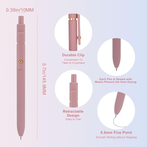 Ddaowanx Gel Pens, 6 Pcs 0.5mm Quick Dry Black Ink Pens Fine Point Smooth Writing Pens, Cute Office School Supplies Gifts for Women | Fine Point Smooth Writing Pens for Nurses,Teachers,Cute Stationery Office&School Supplies,Gifts for Women - color: 6 Pcs