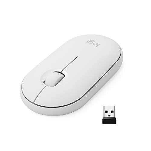 Logitech Pebble Wireless Mouse with Bluetooth or 2.4 GHz Receiver - Off White - color: Off White
