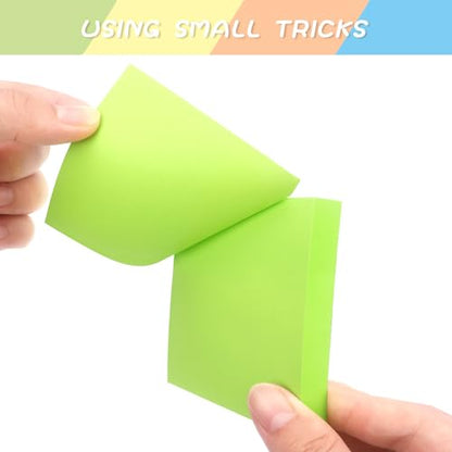 Sticky Notes 3x3 Self-Stick Notes Pads with 6 Bright Colors, Easy to Post for Office, Shool, Home, 6 Pads/Pack, 100 Sheets/Pad(Green) - color: Green