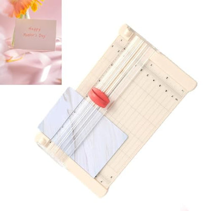 Paper Trimmer, Portable Paper Cutter with Clear Scale for Home, School, Photo Studio, Scrapbooking Craft, Label, Cardstock, Cards