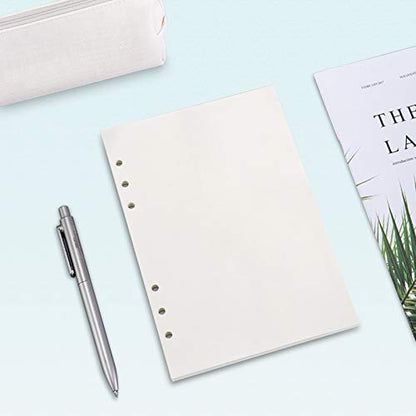 Toplive A5 Refill Paper, [3 Pack] 100GSM Thick 6 Hole Filler Inserts - 135 Sheets (270 Pages) for 6 Ring Binder Journal Notebook, Blank - style: 3Pack Blank Paper