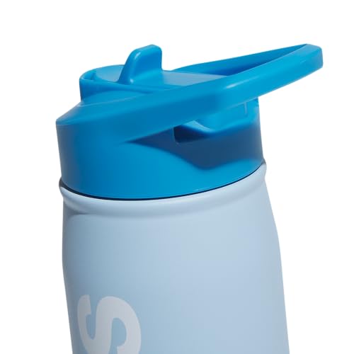 adidas Stainless Steel Metal Water Bottle 20 oz (600 mL) Straw Lid - color: Clear Sky Blue/Pulse Blue/White
