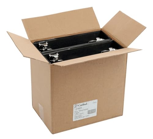 Cardinal Performer 3-Ring Binders, 3", Non-Locking Slant-D Rings, 725-Sheet Capacity, ClearVue Presentation, Non-Stick, PVC-Free, Black, 4-Pack (27601) - size: 3-Inch