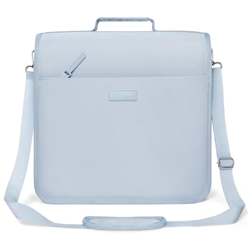 SUNEE Zipper Binder 3 Ring, 3 Inch O-Ring with Handle and Shoulder Strap, 600-Sheet Capacity, 5-Tab Expanding File Folder, Multi-Pockets for Middle School Organizer Binder with Zipper, Dusk Blue - color: Dusk Blue