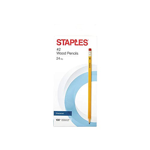 STAPLES 2072146#2 Pre-Sharpened Wood Pencils Yellow 24/Pk (29046)