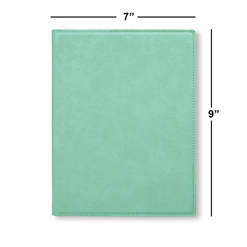 Small 7" X 9" Portfolio Notepad, Monarch Butterfly, Personalized Engraving Included (Teal) - color: Teal, size: Small 7 X 9