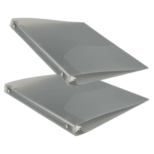 JAM PAPER Plastic 0.5 inch Binders - Smoke Grey 3 Ring Binders - 2/Pack - color: Smoke, size: 0.5 inch (Pack of 2)