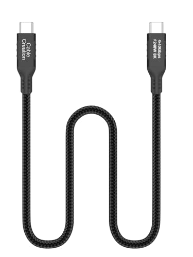 USB 4 Cable,USB C to C for SSD,MacBook Pro, iPhone17,Dock,Auto 1.0ft | for Thunderbolt 5 4, 40Gbps Data Sync, 8K/5K@60Hz Video Stream, 240W PD 3.1 Fast Charging,Anti Tear Braided - color: 40G, size: 1FT-Straight