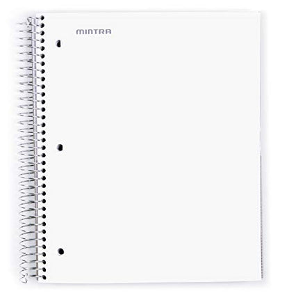 Mintra Office Durable Spiral Notebooks, 5 Subject (White, Wide Ruled 1pk) - color: White, size: Wide Ruled 1pk