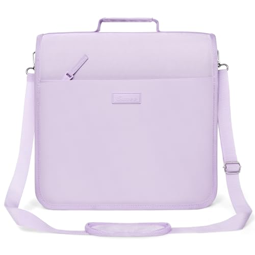 SUNEE Zipper Binder 3 Ring, 3 Inch O-Ring with Handle and Shoulder Strap, 600-Sheet Capacity, 5-Tab Expanding File Folder, Multi-Pockets for Middle School Organizer Binder with Zipper, Lavender Purple - color: Lavender Purple