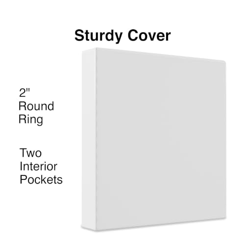 Staples 2" 3-Ring View Binder, White, 4/Pack - color: White, size: 4 Pack, style: 2'' Inch