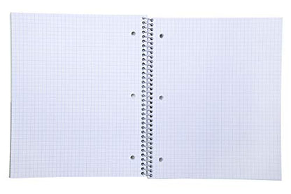 Mintra Office Durable Spiral Notebooks, 1 Subject, (Black, 4x4 Graph 1pk), 100 Sheets, Poly Pocket, Moisture Resistant Cover, School, Office, Business, Professional - color: Black, size: 4x4 Graph 1pk