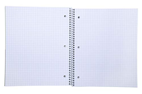 Mintra Office Durable Spiral Notebooks, 1 Subject, (Black, 4x4 Graph 1pk), 100 Sheets, Poly Pocket, Moisture Resistant Cover, School, Office, Business, Professional - color: Black, size: 4x4 Graph 1pk