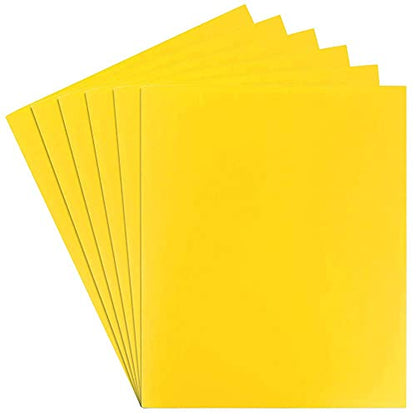 JAM PAPER Heavy Duty Plastic 2 Pocket Extra Tough School Folders - Yellow - 6/Pack - color: Yellow, size: 6 Per Pack
