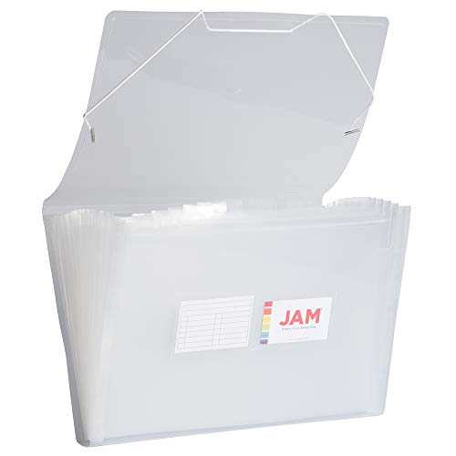 JAM PAPER Accordion Folders - 13 Pocket Plastic Expanding File - Legal Size - 10 x 15 - Clear - 2/Pack - color: Clear, size: Legal Size - 2 Pack