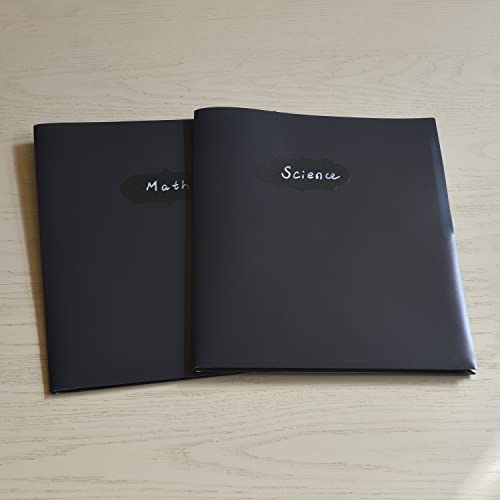 Youngever 6 Pack Heavy Duty Plastic Two Pocket Folders, Heavy Duty Plastic 2 Pocket Folder (Black) - color: Black