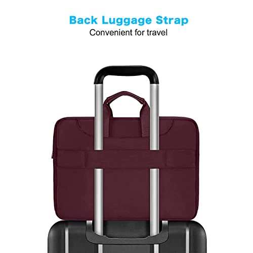 MOSISO 360 Protective Laptop Bag 15.6 inch, 15-16 inch Computer Bag Compatible with MacBook Air 15 inch/Pro 16 inch, HP,Dell,Lenovo,Asus,Notebook, Laptop Carrying Case with Strap&Handle, Wine Red - color: Wine Red, size: 16 inch