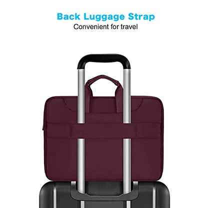 MOSISO 360 Protective Laptop Bag 15.6 inch, 15-16 inch Computer Bag Compatible with MacBook Air 15 inch/Pro 16 inch, HP,Dell,Lenovo,Asus,Notebook, Laptop Carrying Case with Strap&Handle, Wine Red - color: Wine Red, size: 16 inch
