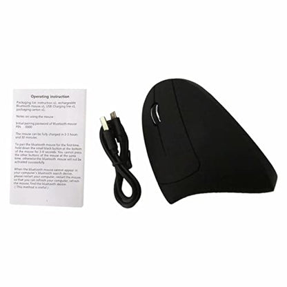 Wireless Ergonomic Mouse, Jelly Comb Rechargeable 2.4G Bluetooth Vertical Mouse Switch to 3 Devices Optical Mice with 6 Buttons 3 Adjustable 800/1200/1600 DPI Levels for Laptop, PC, MacBook