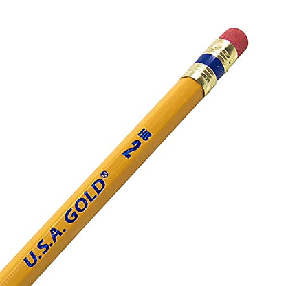 Cra-Z-Art U.S.A. Gold Pre-sharpened American Wood Cased #2 HB Yellow Pencils, 96 Pack - size: 1 Count (Pack of 96)