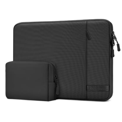 MOSISO Laptop Sleeve Compatible with MacBook Neo 13 inch 2026 A3404 / Air 13.3 13.6 M5 M4 M3 M2 M1 / Pro 13 M2 M1, 360 Degree Protective Computer Sleeve Bag with Vertical Pocket&Small Case, Black - color: Black