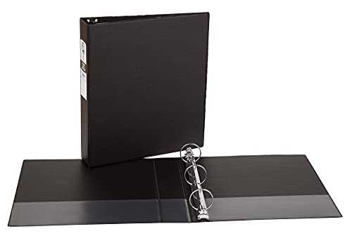 Avery Standard 3 Ring Binder, 2" Round Rings, 375-Sheet Capacity, 2.8 Inch Wide Spine, 1 Black Binder, Ideal for Lightweight Organization and Occasional Referencing (03501) - size: 2"
