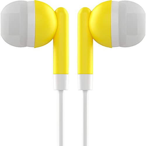 Maeline Bulk Earbuds with 3.5 mm Headphone Plug - 10 Pack - Yellow - color: Yellow, size: 10 Pack