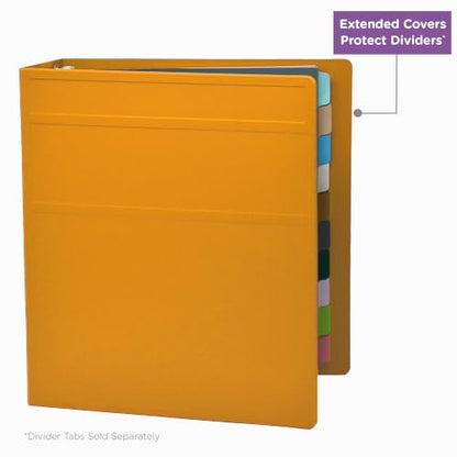 Carstens 2-Inch Heavy Duty 3-Ring Binder - Side Opening, Mango, Durable Plastic, Precision No-Gap Rings, Waterproof Cover, No Pockets, Holds 300 Letter-Sized Sheets, BPA-Free, Made in USA (2836-00-3R) - color: Orange, size: Individual