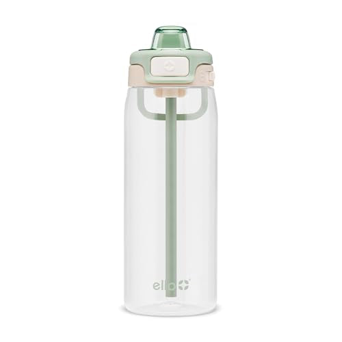 Ello Pop & Fill 22oz Tritan Plastic Water Bottle with Quick Fill Technology | Clear Water Bottle for School, College, Travel | Leakproof Locking Lid, Straw and Chug, Reusable, BPA-Free | Pistachio - color: Pistachio