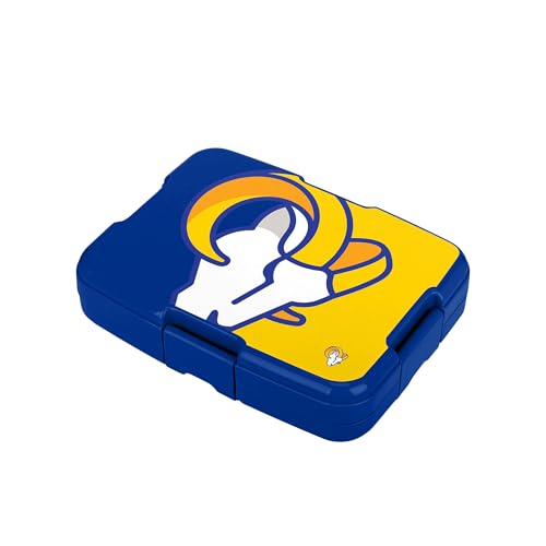 FOCO NFL Unisex-Adult Officially Licensed 2-Tone Big Logo Team Color Football Leak Proof 5 Compartment Bento Lunch Box - Los Angeles Rams - color: Los Angeles Rams