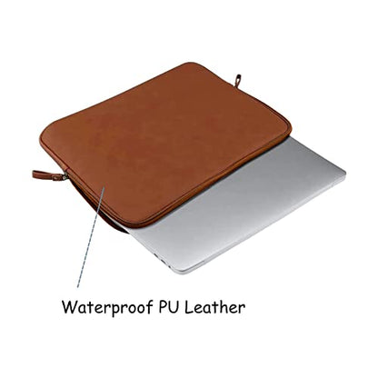 MOSISO Laptop Sleeve Bag 16 inch Compatible with MacBook Air 15 inch 2026-2023 M4 M3 M2/Pro 16 inch 2026-2019 M4 M3 M2 M1, 15-15.6 inch Notebook, PU Leather Padded Bag Waterproof Case, Brown - color: Brown, size: 16 inch
