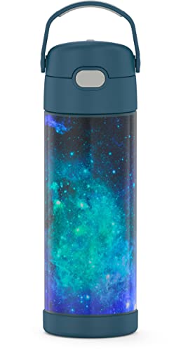 THERMOS FUNTAINER Water Bottle with Spout, 16oz, Galaxy Teal | Kids Stainless Steel Insulated Water Bottle, Keeps Drinks Cold Longer for School & Play, BPA-Free - color: Galaxy Teal, size: 16 Ounces