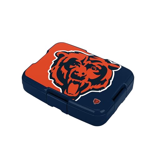 FOCO NFL Unisex-Adult Officially Licensed 2-Tone Big Logo Team Color Football Leak Proof 5 Compartment Bento Lunch Box - Chicago Bears - color: Chicago Bears