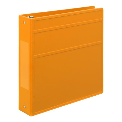 Carstens 2-Inch Heavy Duty 3-Ring Binder - Side Opening, Mango, Durable Plastic, Precision No-Gap Rings, Waterproof Cover, No Pockets, Holds 300 Letter-Sized Sheets, BPA-Free, Made in USA (2836-00-3R) - color: Orange, size: Individual