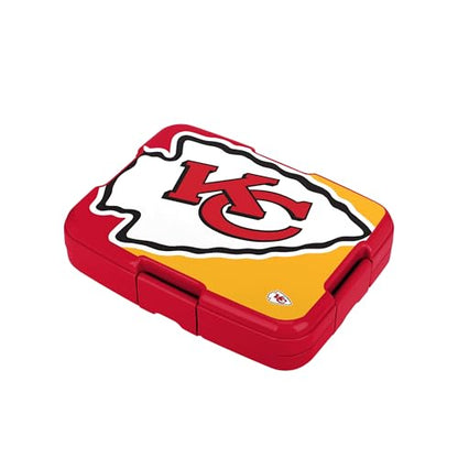FOCO NFL Unisex-Adult Officially Licensed 2-Tone Big Logo Team Color Football Leak Proof 5 Compartment Bento Lunch Box - Kansas City Chiefs - color: Kansas City Chiefs