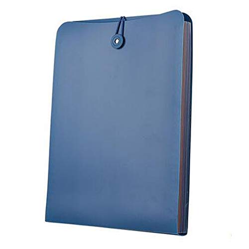Vertical Expanding Accordion Folder with 7 Pockets Paperwork Organizer Document Wallet Briefcase Business File Organizer Bag A4 Letter Size Elastic Rope Closure Blue - color: Blue