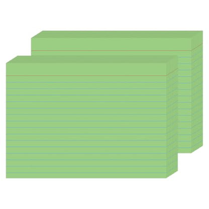 5x7 Green Index Cards - 50 Pcs Large Heavy Duty 250gsm Lined Flashcards - Jumbo Note Cards for Homeschooling, Science Notes & Vocabulary - Thick Ruled Study Cards for College - color: Green - 50 Pack