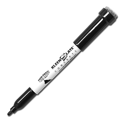 KleenSlate (36) Black Low Odor, Non-Toxic Dry Erase Markers with Eraser Cap, Bullet Point