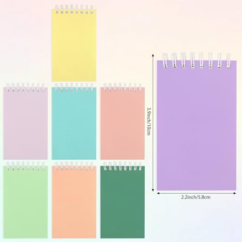 Atiloy 24 Packs Pocket Notebook Mini Notebooks Bulk Small Spiral Notepad for Work, Home, Office, School, Gifts, 8 Colord - style: Multicolor